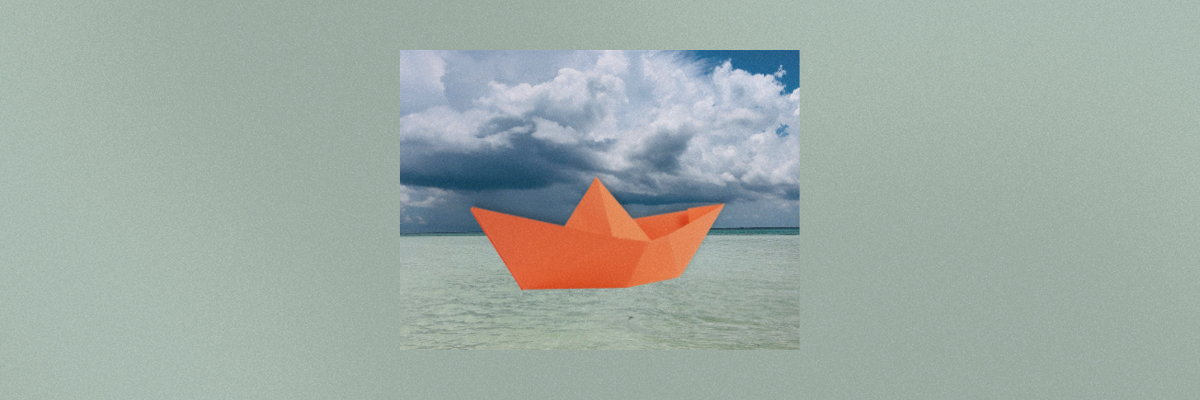 Barco de papel, mar, vento